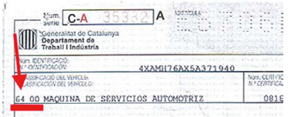 Ficha de ITV de un vehículo especial