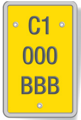 Placa de matrícula de un cuadriciclo ligero