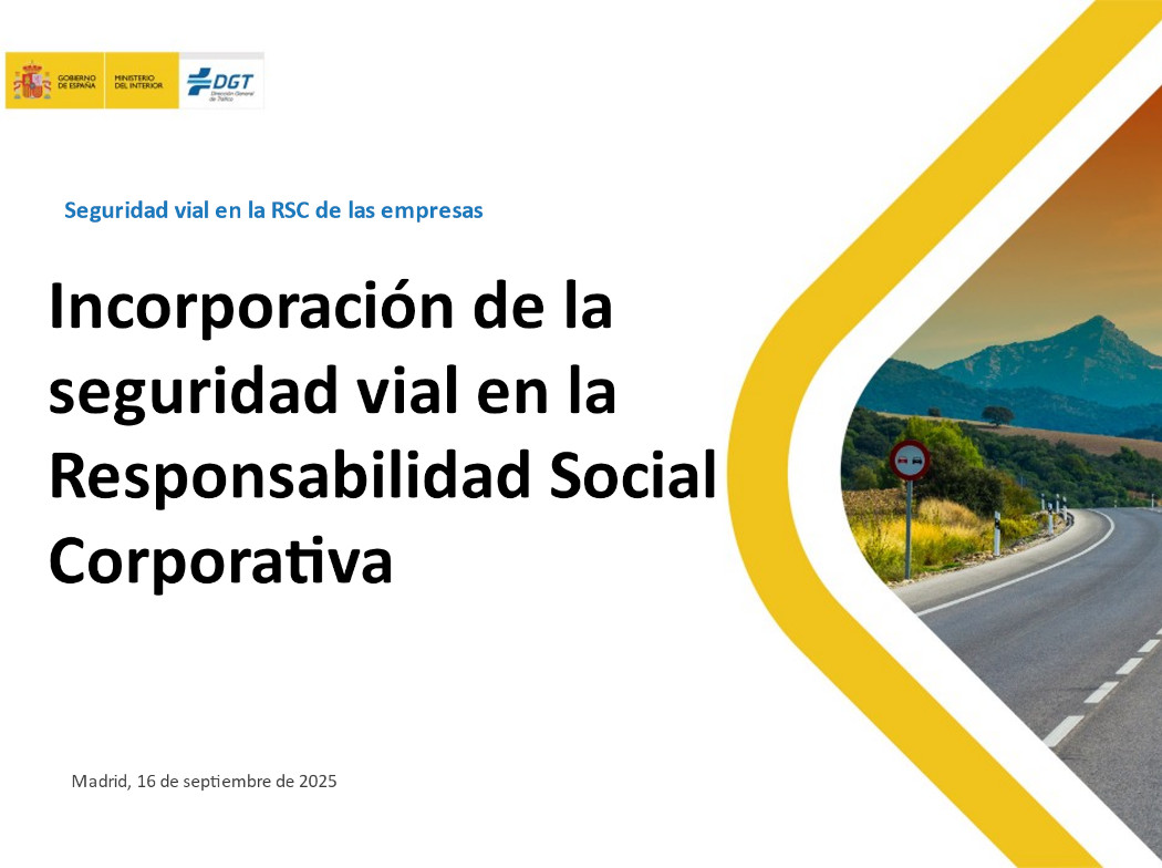 portada con título "Incorporación de la seguridad vial en la Responsabilidad Social Corporativa"