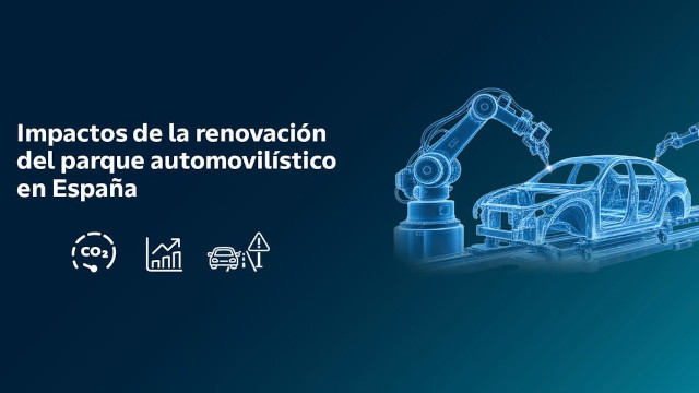 Portada con el nombre del evento El impacto de la renovación del parque en emisiones, seguridad vial y economía