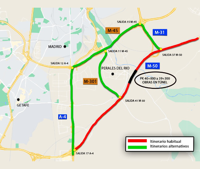 Cortes-de-carriles-tunel-M-50 Cortes-de-carriles-tunel-M-50