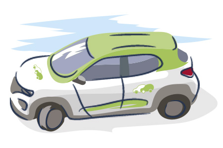 Dibujo de un coche eléctrico Dibujo de un coche eléctrico