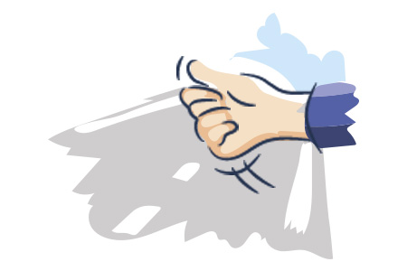 Dibujo de mano con el pulgar elevado haciendo auto stop Dibujo de mano con el pulgar elevado haciendo auto stop