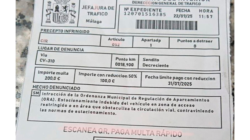 Multa falsa