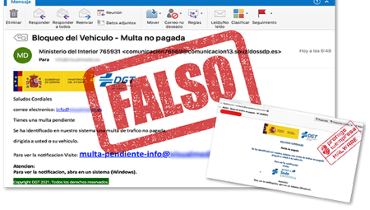 La DGT nunca notifica multas a través de correo electrónico