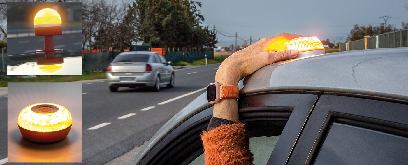  Contact Luz de Emergencia V16 para Coche y Moto Homologada por  DGT. Baliza de Señalización Luminosa Autónoma en Carretera. Reemplaza a  Triángulos de Emergencia