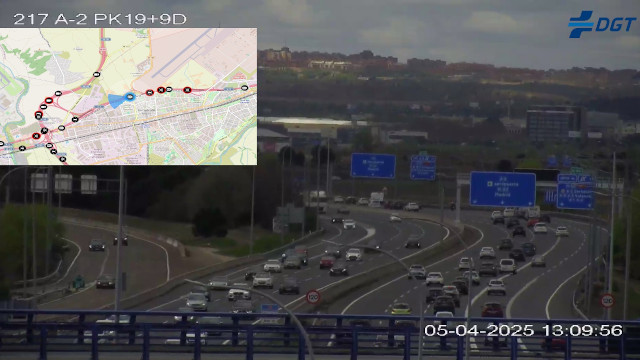 Corte del acceso de A-2 sentido entrada a Madrid, a la carretera de circunvalación M-50 / M-45 sentido Sur desde el lunes 7 de abril