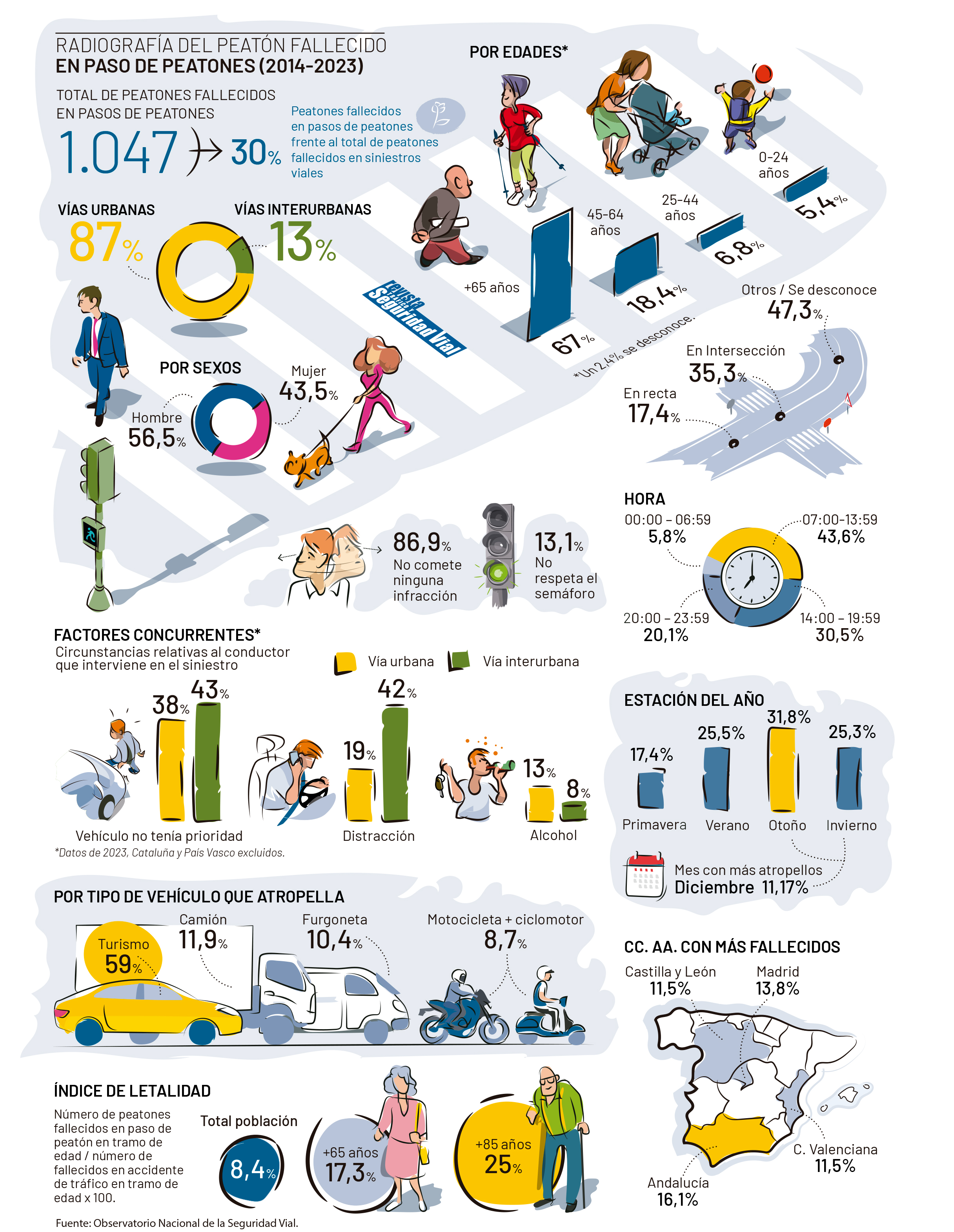 infografía del peatón fallecido en paso de peatones